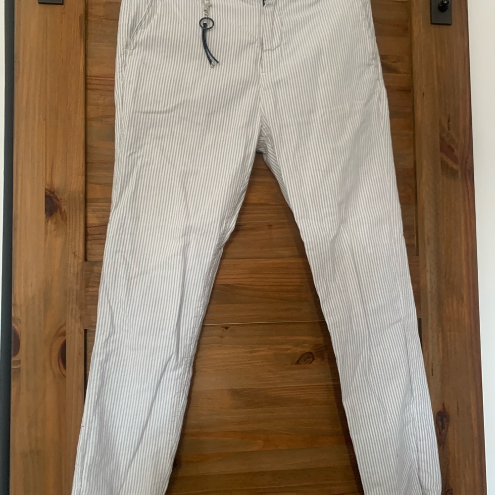 Zara women Striped Pants - Gray and white